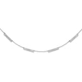 10k White Gold Brushed 4 Station Necklace
