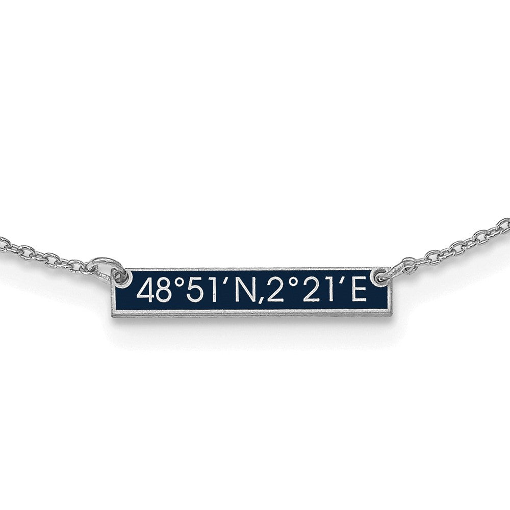 10k White Gold Brushed 1 Station w/Epoxy Necklace