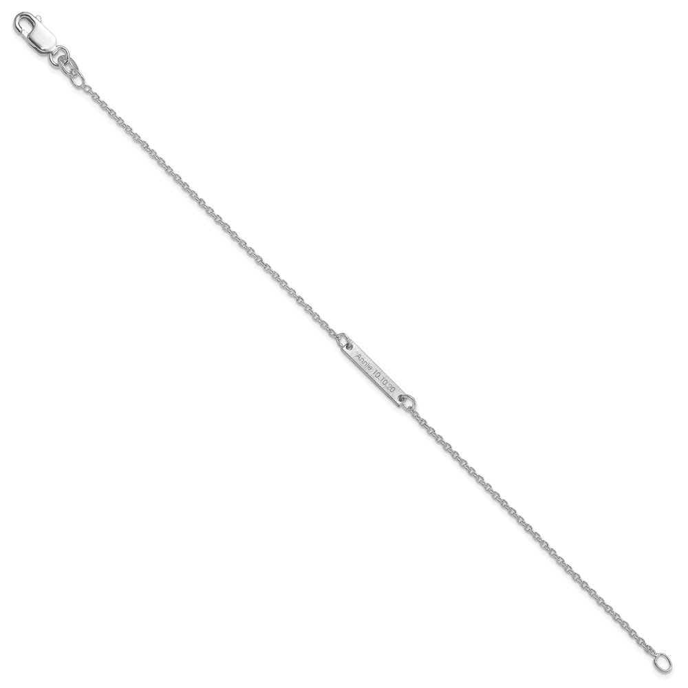 14k White Gold Brushed 1 Station Bracelet