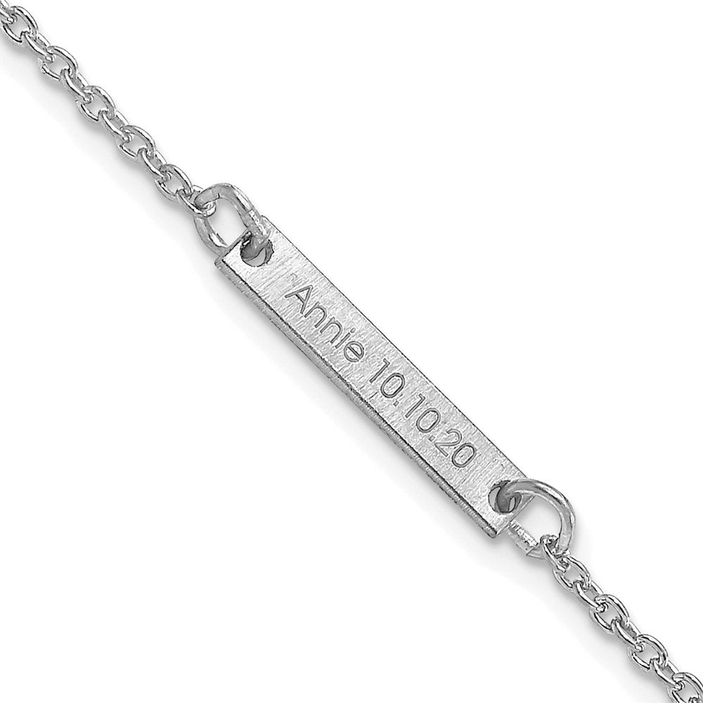 Sterling Silver/Rhodium-plated Brushed 1 Station Bracelet
