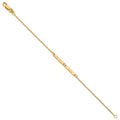 14k Yellow Gold Brushed 2 Station Bracelet