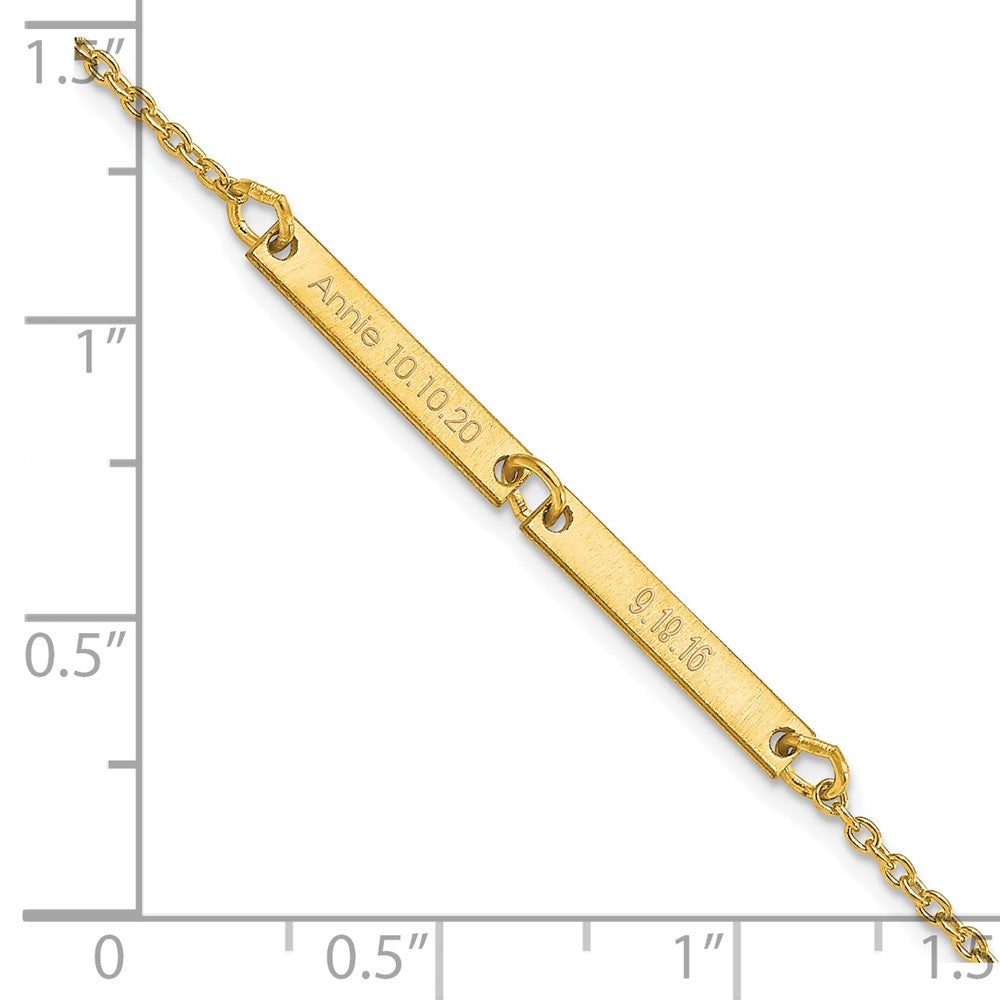 Sterling Silver/Gold-plated Brushed 2 Station Bracelet