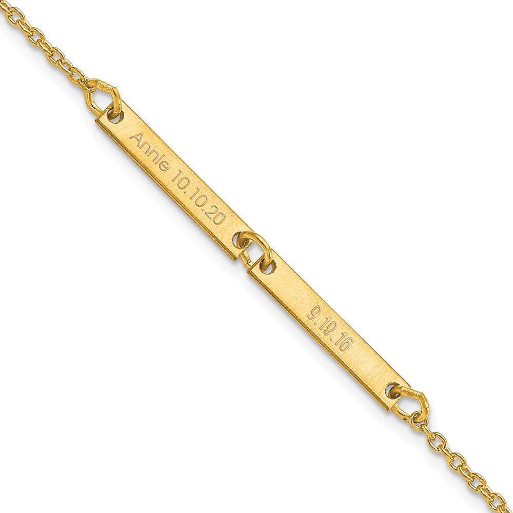 Sterling Silver/Gold-plated Brushed 2 Station Bracelet
