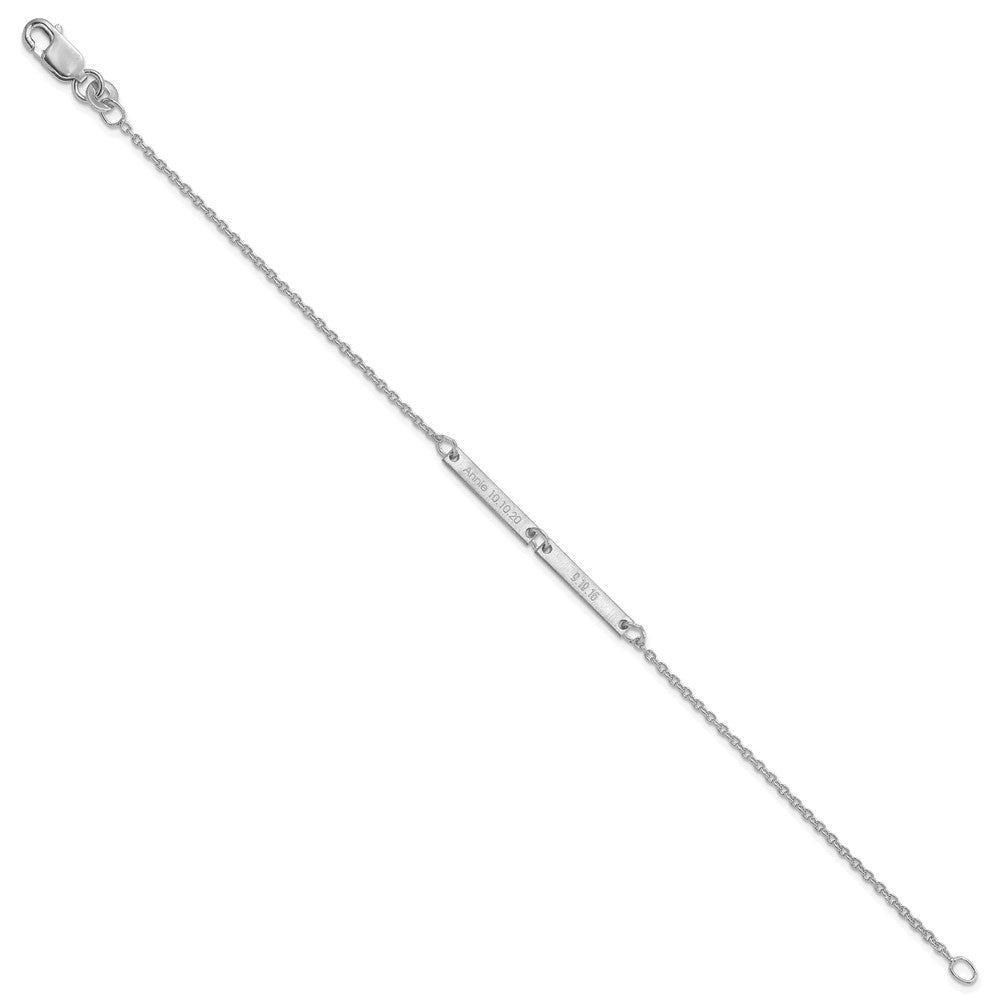 14k White Gold Brushed 2 Station Bracelet
