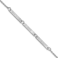 Sterling Silver/Rhodium-plated Brushed 3 Station Bracelet