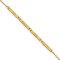 14k Yellow Gold Brushed 4 Station Bracelet