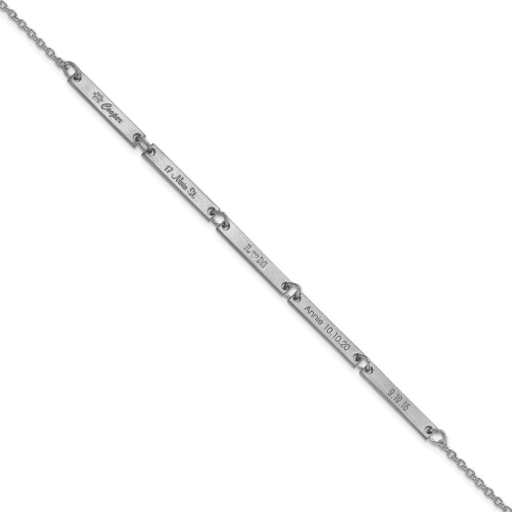10k White Gold Brushed 4 Station Bracelet