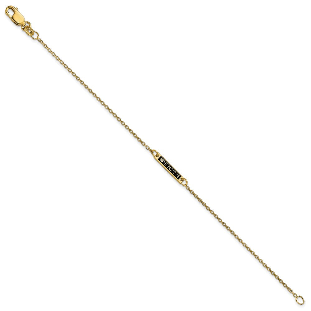 Sterling Silver/Gold-plated Brushed 1 Station w/Epoxy Bracelet