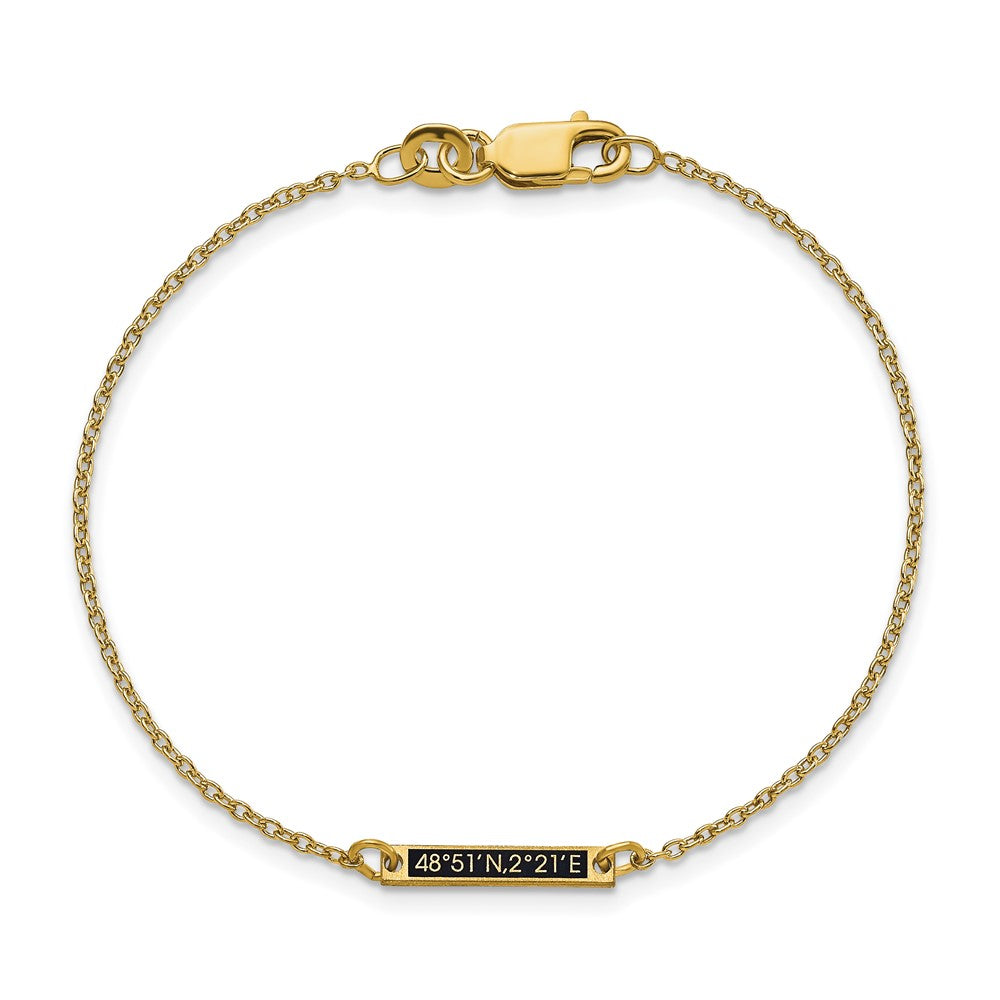Sterling Silver/Gold-plated Brushed 1 Station w/Epoxy Bracelet