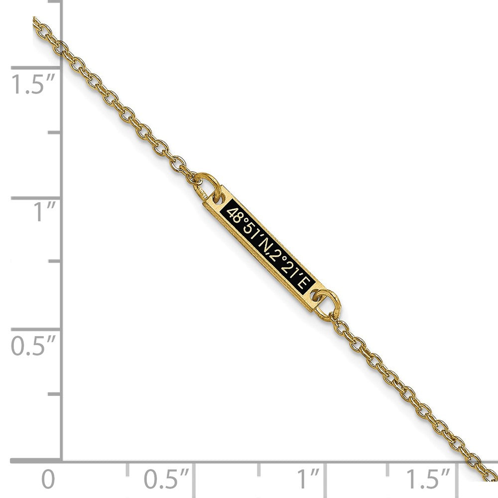 14k Yellow Gold Brushed 1 Station w/Epoxy Bracelet
