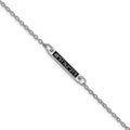 14k White Gold Brushed 1 Station w/Epoxy Bracelet