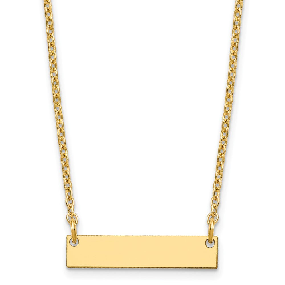 Sterling Silver/Gold-plated Small Blank Bar Necklace