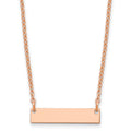 Sterling Silver/Rose-plated Small Blank Bar Necklace