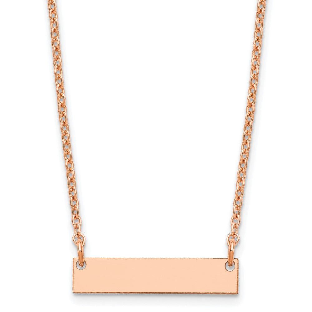 Sterling Silver/Rose-plated Small Blank Bar Necklace