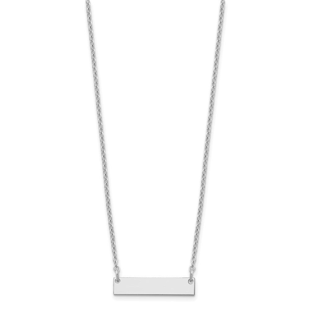 Sterling Silver/Rhodium-plated Small Blank Bar Necklace