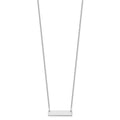 14k White Gold Small Blank Bar Necklace
