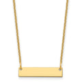 14k Yellow Gold Small Blank Bar Necklace