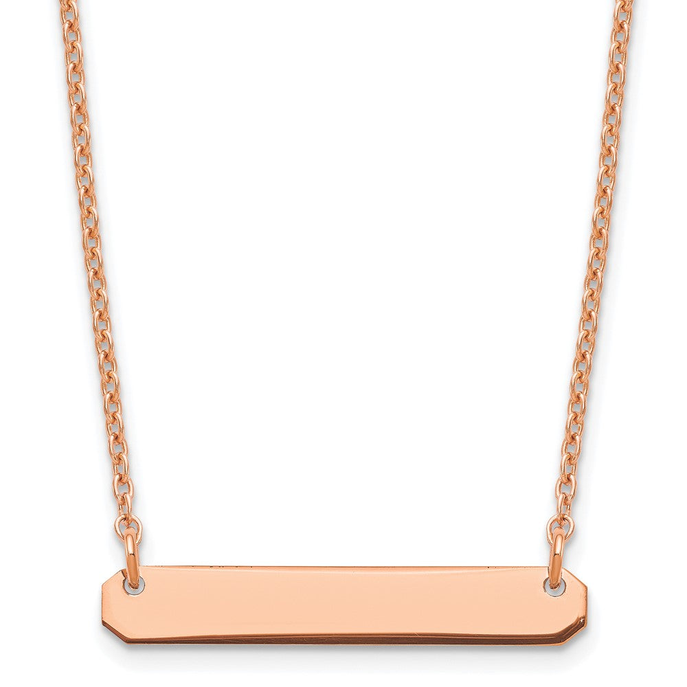 Sterling Silver/Rose-plated Small Blank Bar Necklace