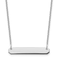 10k White Gold Small Blank Bar Necklace