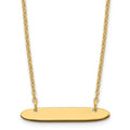 Sterling Silver/Gold-plated Small Oblong Blank Bar Necklace