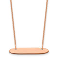 14k Rose Gold Small Oblong Blank Bar Necklace