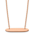 Sterling Silver/Rose-plated Small Oblong Blank Bar Necklace