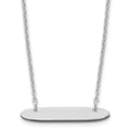 Sterling Silver/Rhodium-plated Small Oblong Blank Bar Necklace
