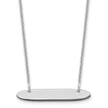 14k White Gold Small Oblong Blank Bar Necklace