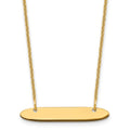 14k Yellow Gold Small Oblong Blank Bar Necklace