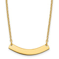 Sterling Silver/Gold-plated Small Curved Blank Bar Necklace