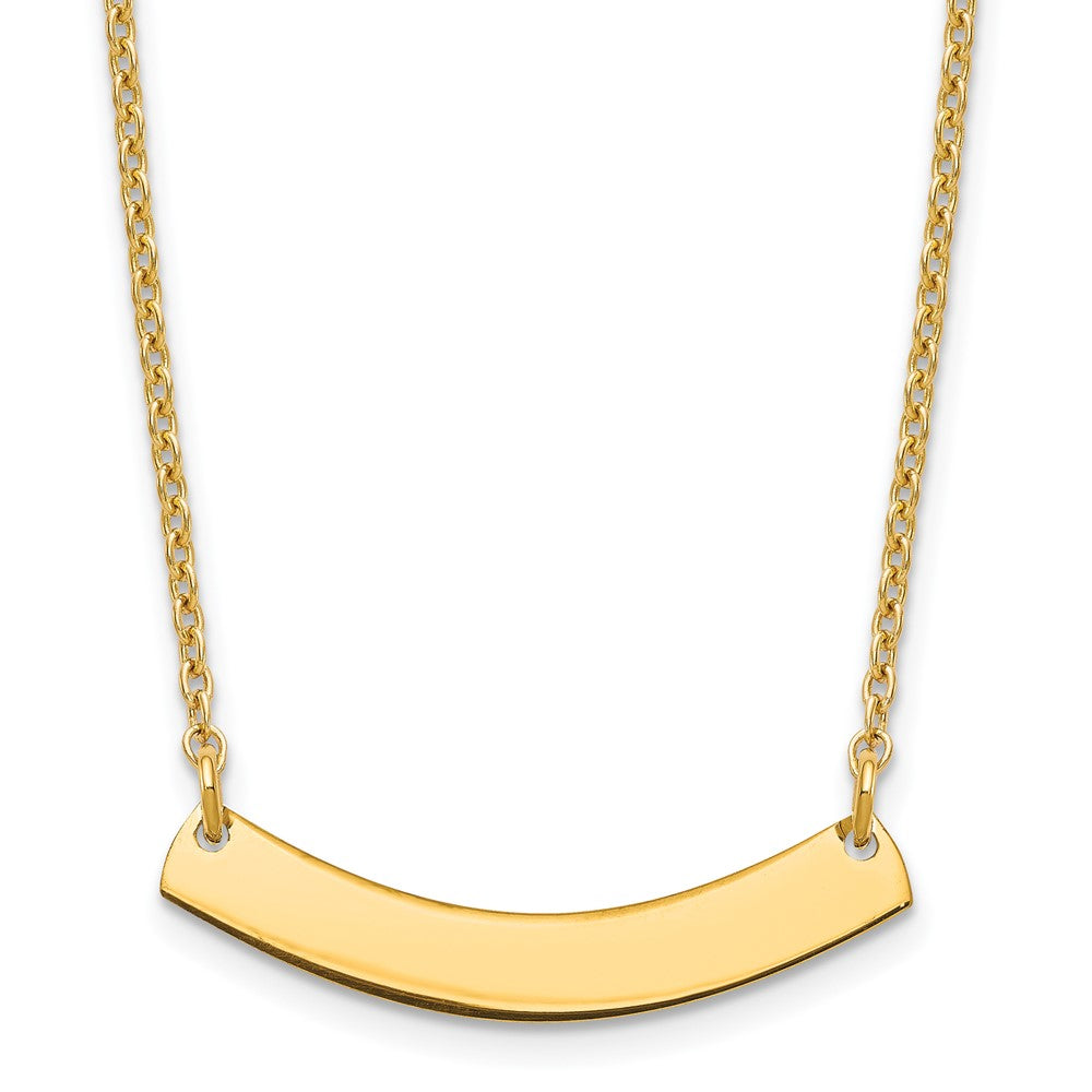 Sterling Silver/Gold-plated Small Curved Blank Bar Necklace