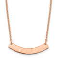 Sterling Silver/Rhodium-plated Small Curved Blank Bar Necklace