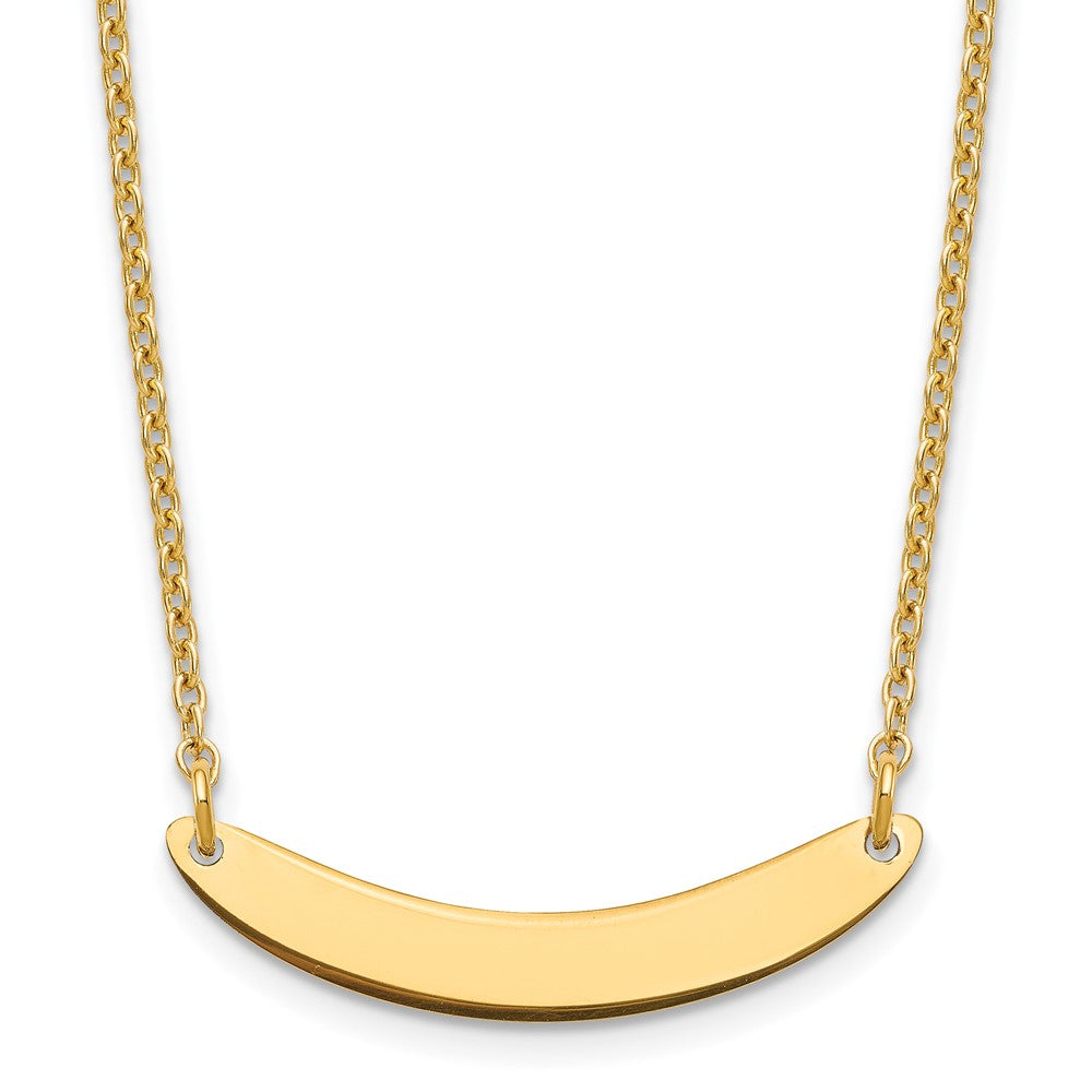 Sterling Silver/Gold-plated Small Curved Blank Bar Necklace