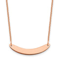 14k Rose Gold Small Curved Blank Bar Necklace