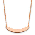 Sterling Silver/Rose-plated Small Curved Blank Bar Necklace