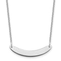 14k White Gold Small Curved Blank Bar Necklace