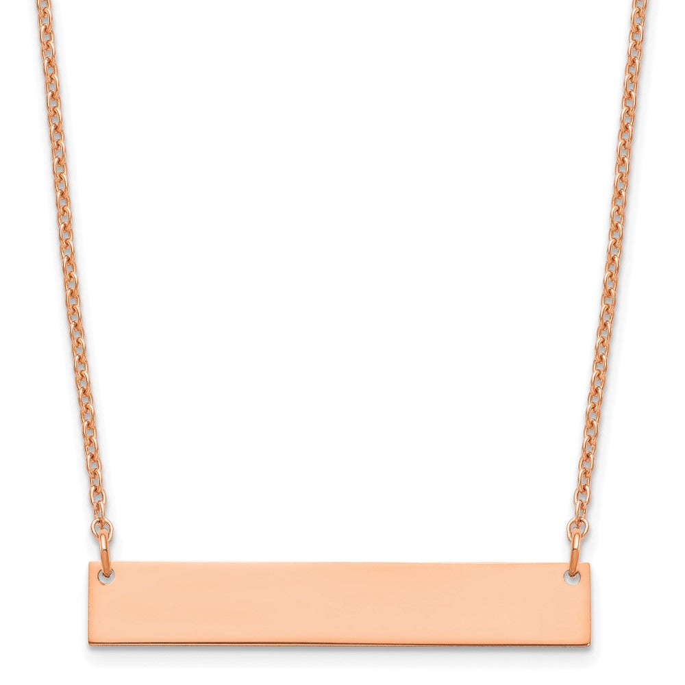 Sterling Silver/Rose-gold Medium Blank Bar Necklace