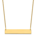 14k Yellow Gold Medium Blank Bar Necklace