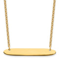Sterling Silver/Gold-plated Medium Oblong Blank Bar Necklace