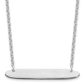 Sterling Silver/Rhodium-plated Medium Oblong Blank Bar Necklace