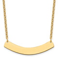 Sterling Silver/Gold-plated Medium Curved Blank Bar Necklace