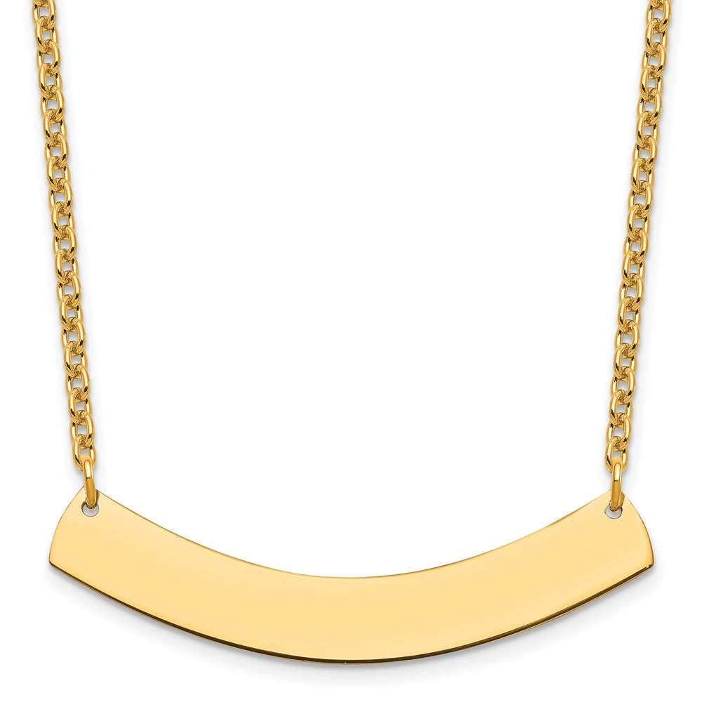 Sterling Silver/Gold-plated Medium Curved Blank Bar Necklace