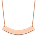14k Rose Gold Medium Curved Blank Bar Necklace
