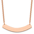 Sterling Silver/Rose-gold Medium Curved Blank Bar Necklace