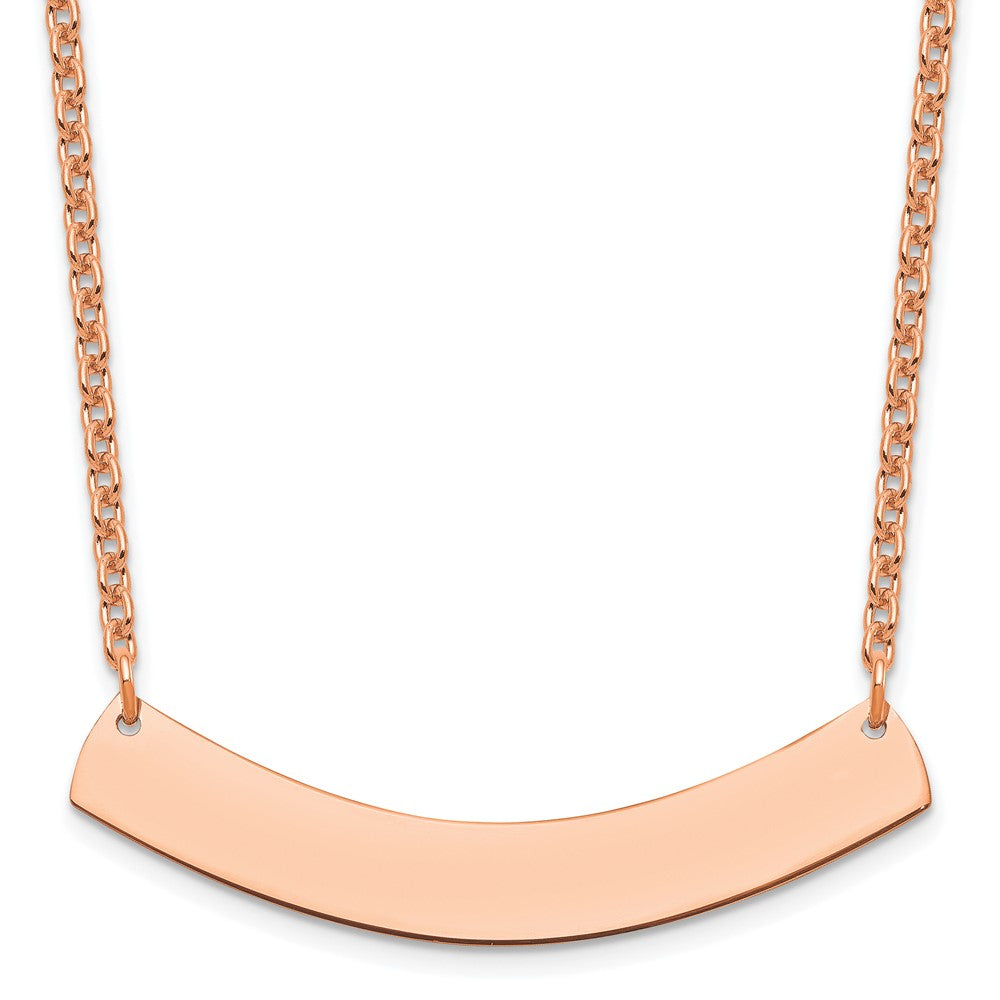 Sterling Silver/Rose-gold Medium Curved Blank Bar Necklace