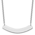 Sterling Silver/Rhodium-plated Medium Curved Blank Bar Necklace