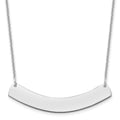 10k White Gold Medium Curved Blank Bar Necklace