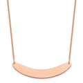 14k Rose Gold Medium Curved Blank Bar Necklace