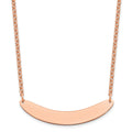 Sterling Silver/Rose-plated Medium Curved Blank Bar Necklace