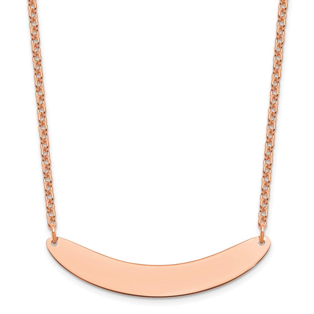 Sterling Silver/Rose-plated Medium Curved Blank Bar Necklace